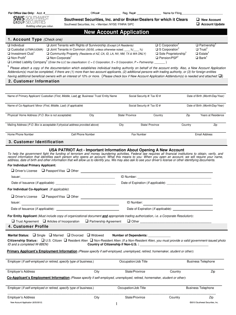 New Account Application 6 25  Form