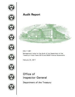 Management Letter for the Audit of the Department of the  Form