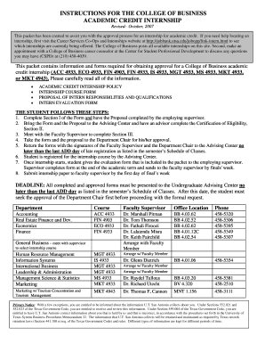 Instructions for the College of Business UTSA College of Business Business Utsa  Form