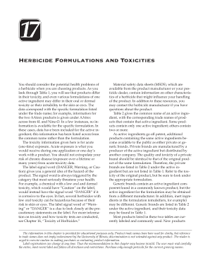 Herbicide Formulations and Toxicities Web Aces Uiuc