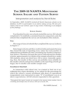 School Salary and Tuition Survey  Form