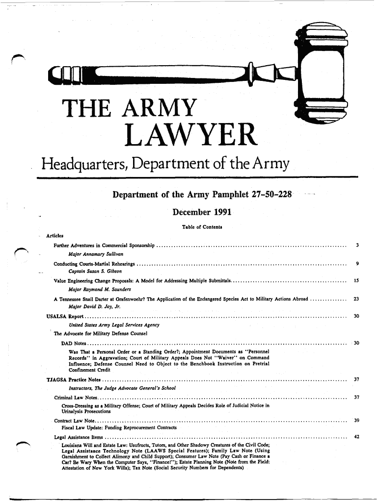 The Army Lawyer Dec 91 Loc  Form
