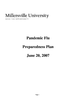 Pandemic Flu Millersville University Millersville  Form