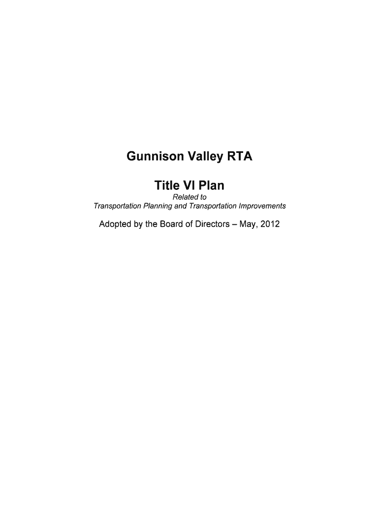 RTA Title VI Plan 5 12 Gunnison Valley RTA Gunnisonvalleyrta  Form