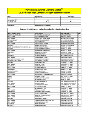 Perfect Water Consolidated Redemption Form Xlsx