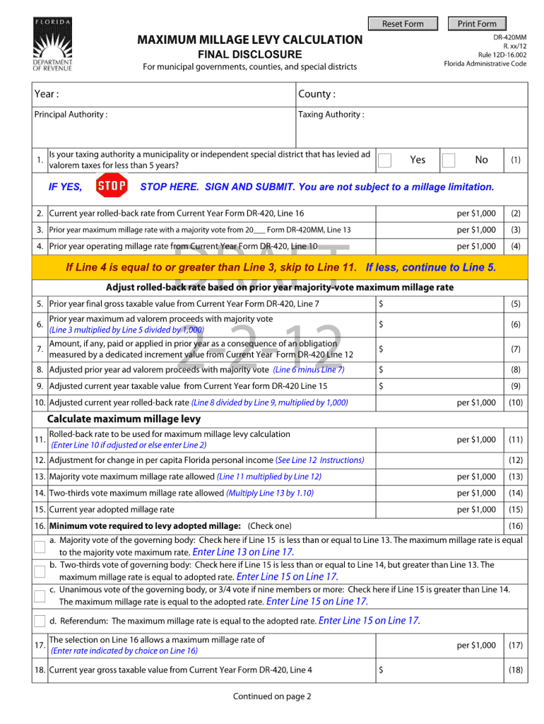 Fillable Dr 420  Form