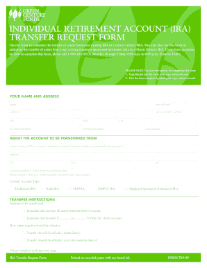 IRA Transfer Request Form Green Century Funds