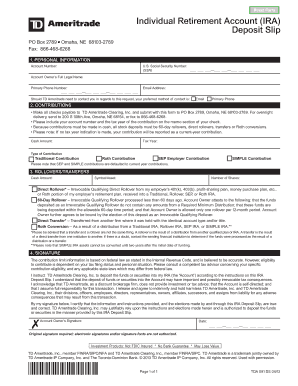 Ira Deposit Slip  Form