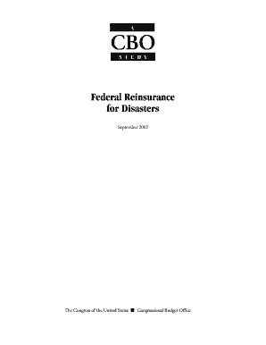 Federal Reinsurance for Disasters Cbo  Form