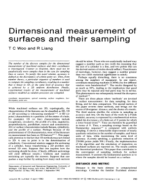 Dimensional Measurement of Surfaces and Their Sampling Deepblue Lib Umich  Form