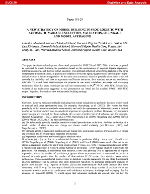 A NEW STRATEGY of MODEL BUILDING in PROC LOGISTIC with  Form