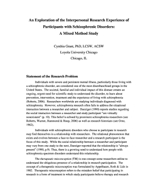 An Exploration of the Interpersonal Research Experience of Participants with Schizophrenic Disorders Kb Osu  Form