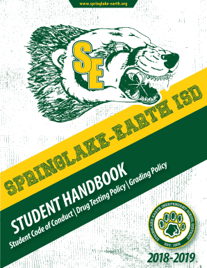 18 19 Springlake Earth ISD Student Handbook  Form