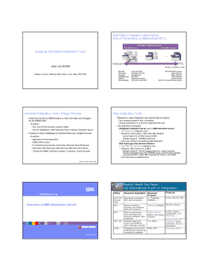 Industrial Information Integration Tools Information Integration Isi