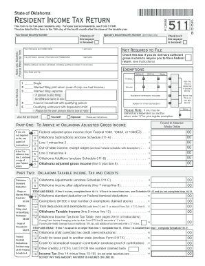 Form 511 Oklahoma Resident