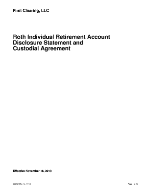 Roth IRA Custodial Agreement and Disclosures Wells Fargo  Form