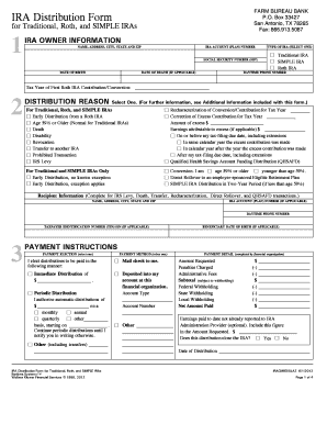 IRA Distribution Form Farmbureaubank Com