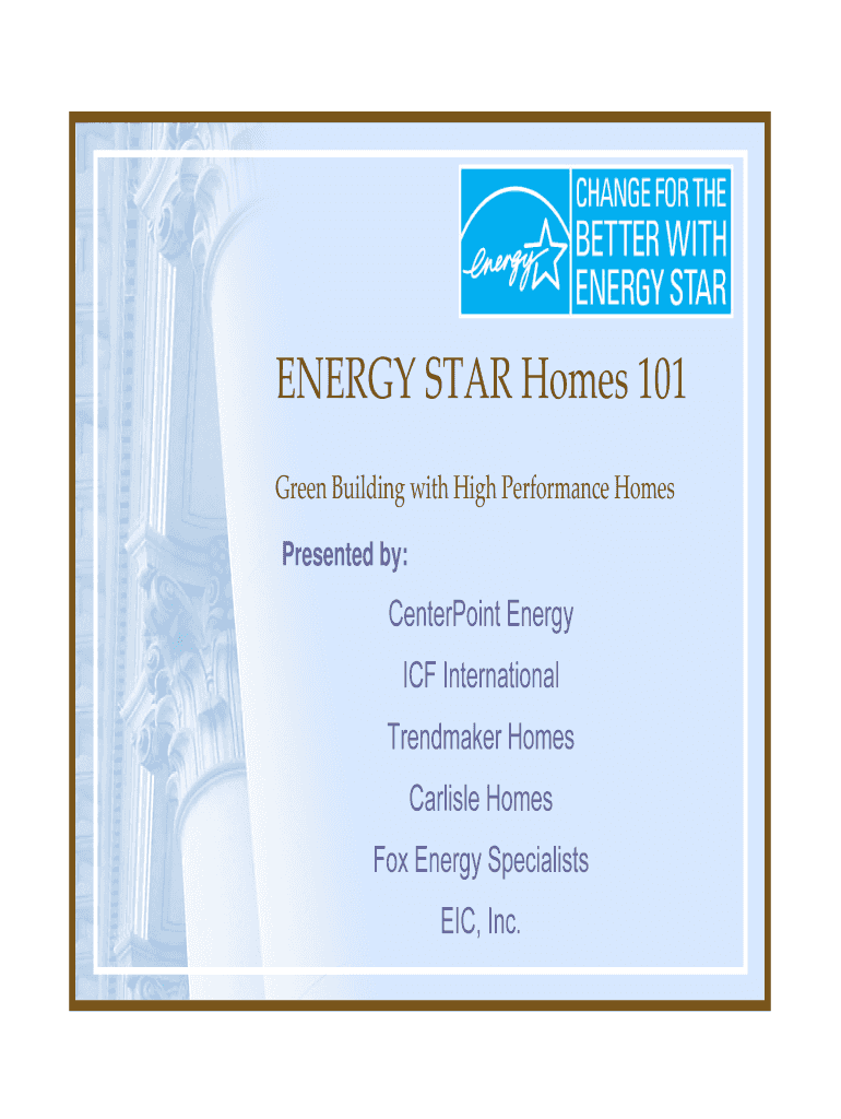 ENERGY STAR Homes 101 Houston ENERGY STAR Homes  Form