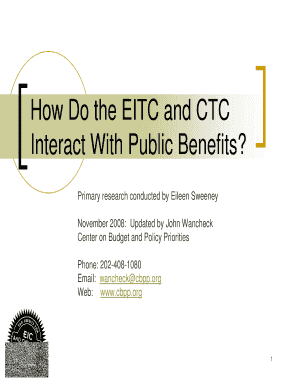 How Do the EITC and CTC  Form