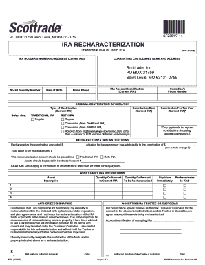 Assets Should Be Placed in Scottrade Account #  Form