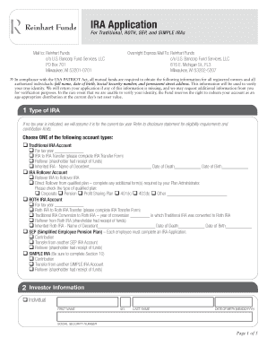 IRA Application Reinhartfunds Com  Form