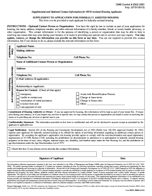 Hud Emergency Contact Form