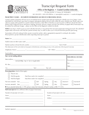 Coastal Carolina Student Accounts Form