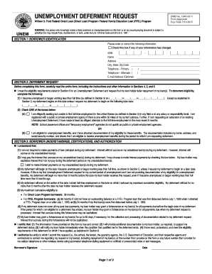 Unemployment Deferment Form Aspire