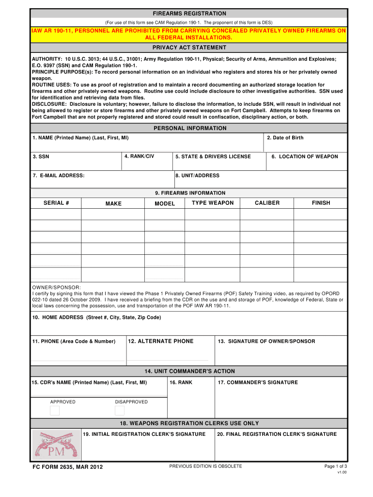  Form 2635 2012-2024