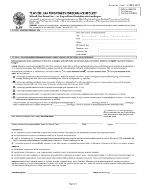 Teacher Loan Forgiveness William D Ford Omb Ls009 Form