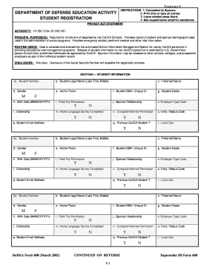 Form 600 Dodea