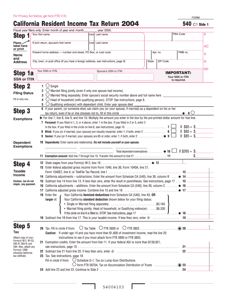  California Tax Form 2020