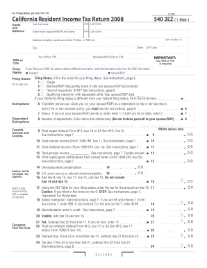 Ca Tax Return  Form