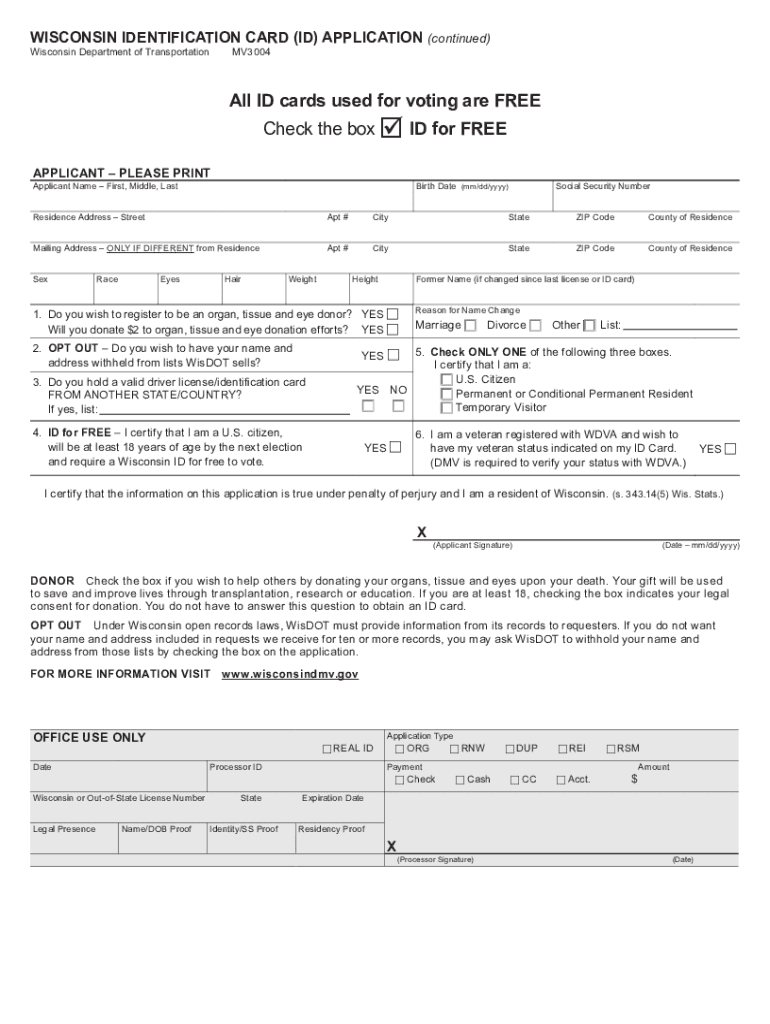 Wisconsin Dmv Mv3001 Printable  Form