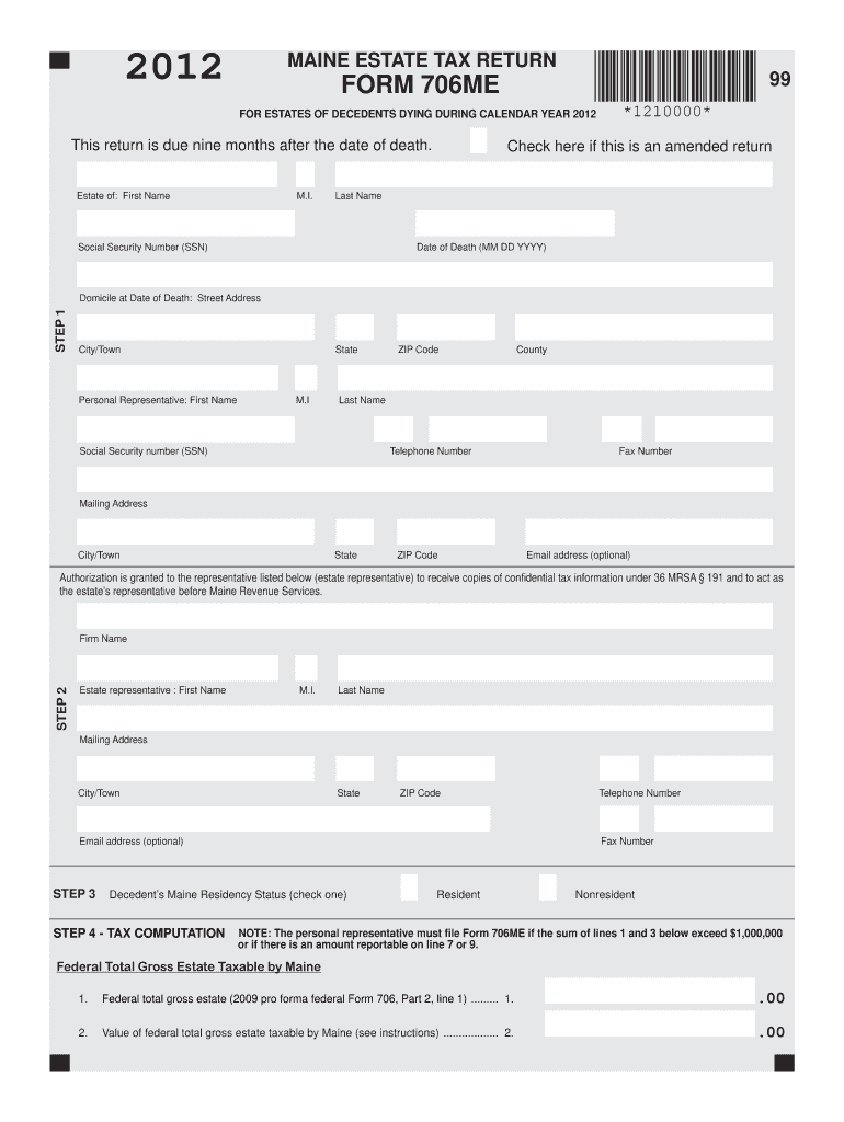 Get and Sign Maine Form 706me2012