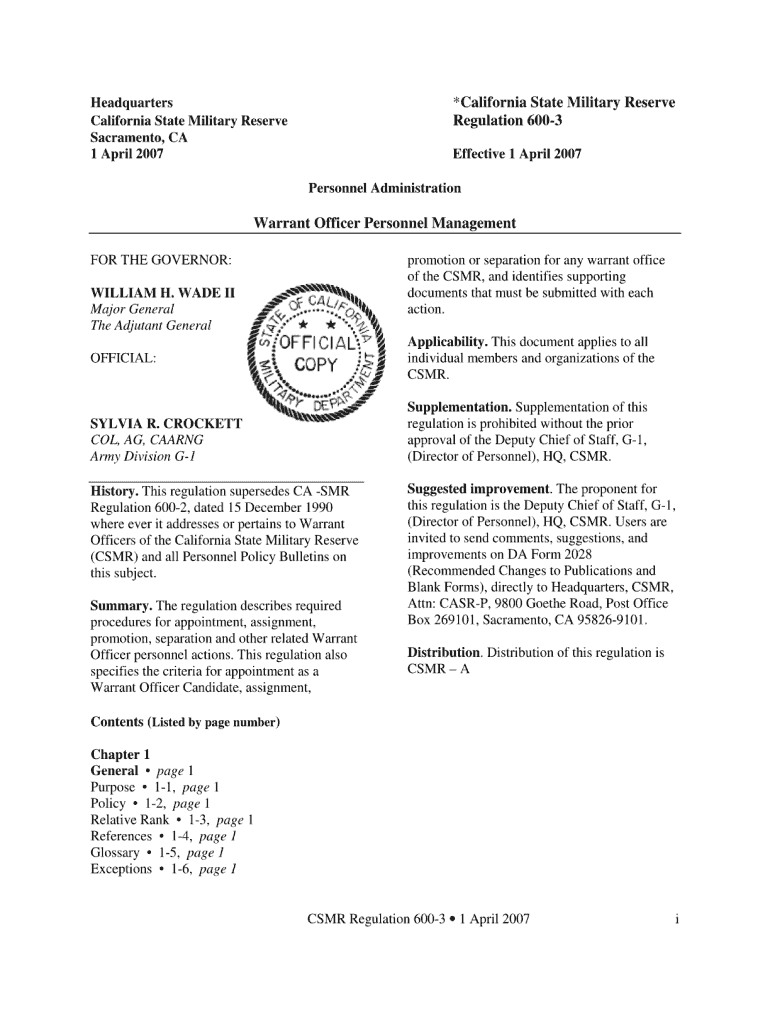 Csmr 600  Form