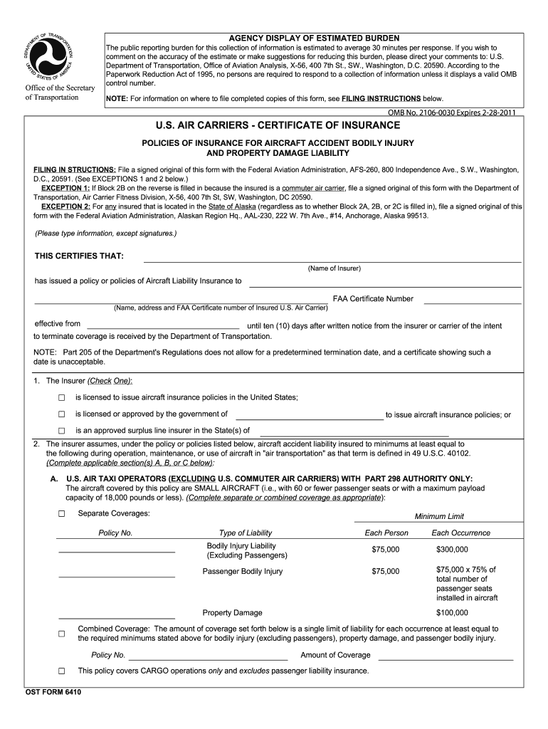 Ost Form 6410 Fillable