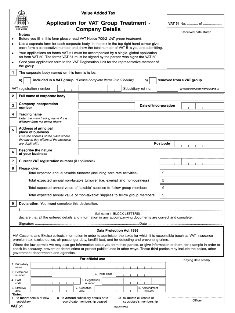Get and Sign Vat 50 1999-2022 Form