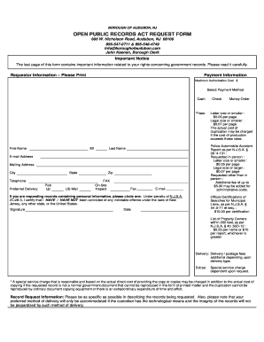 Audubon Nj Opra Request Form