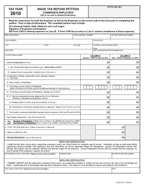 Wage Tax Refund Petition  Form