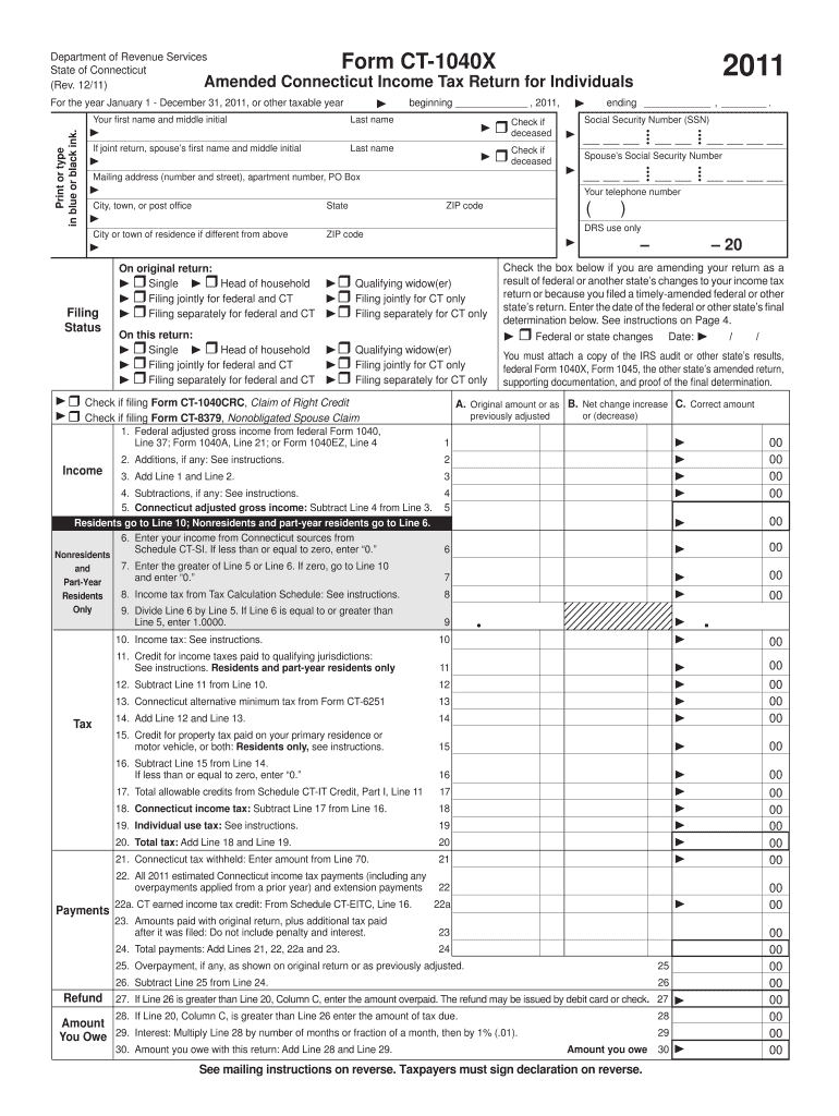 Ct 1040x Form