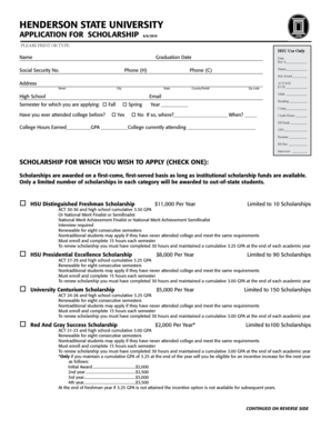  Downloadable Scholarship Application Henderson State University Hsu 2010-2024