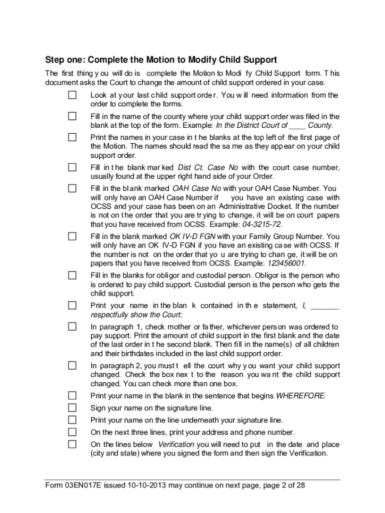 Oklahoma Motion Modify  Form