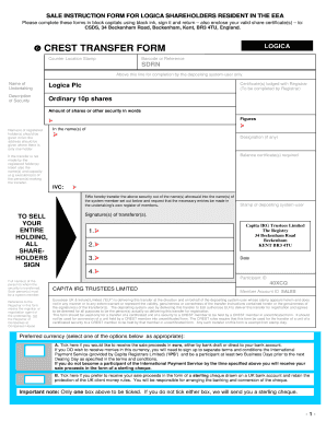 Link Group Crest Transfer Form