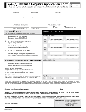 Oha Hawaiian Registry  Form
