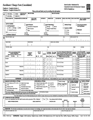 Cigna Generic Enrollment Form 581336a Indiana Health Insurance