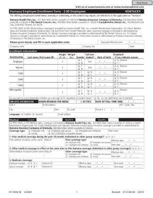 New Employee Humana Enrollment Form