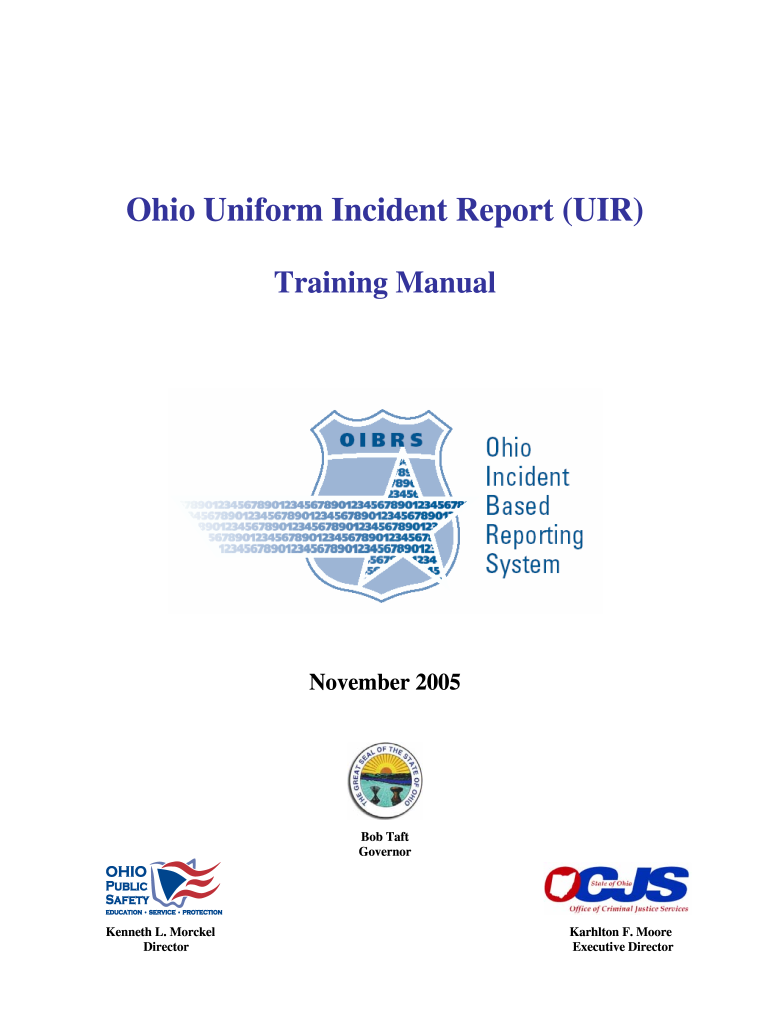  Ohio Uniform Incident Report  ODPS Office of Criminal Justice    Ocjs Ohio 2005-2024