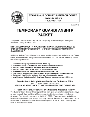 Stanislaus County Temporary Custody Forms