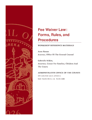 Fee Waiver Law Forms, Rules, and Procedures California Courts Courts Ca